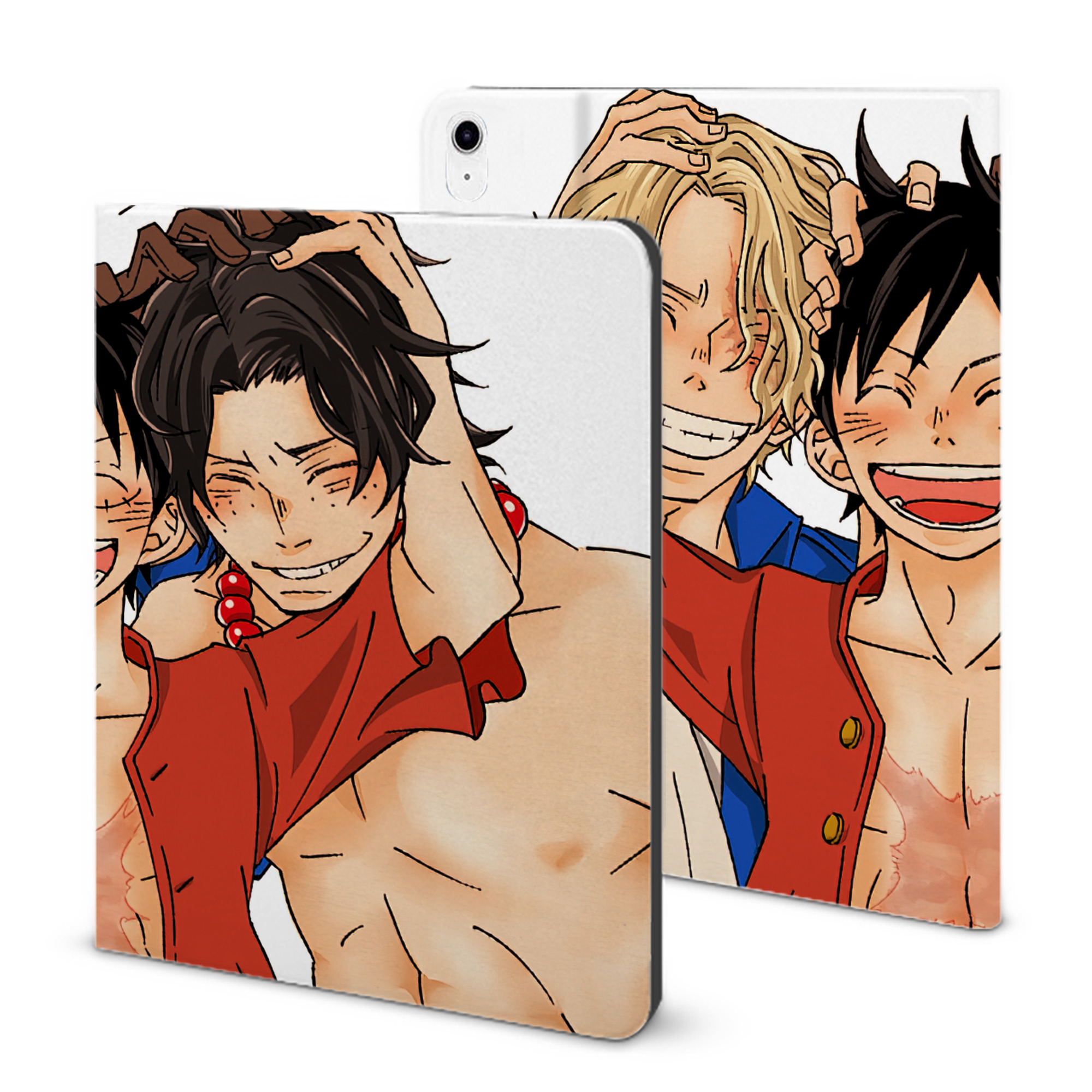 （画像用） ワンピース ONE PIECE IPad ケース ブック型 PUレザー TPU 耐衝撃 軽量 薄型 ペン収納なし 全面保護 IPad 各モデル対応